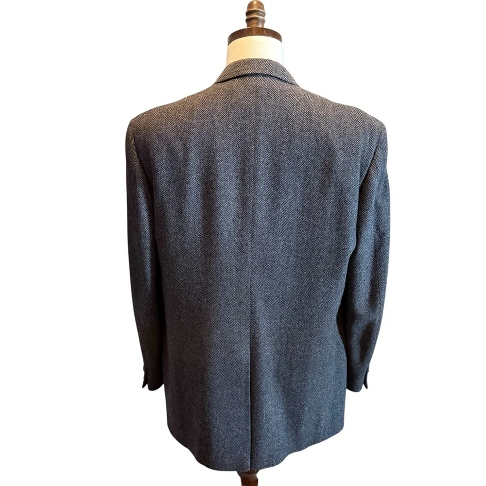 Brooks Brothers Men’s Wool Tweed Blazer Jacket Gray Size 44L Sport Coat